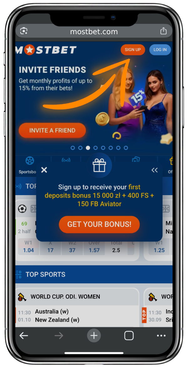 mostbet register